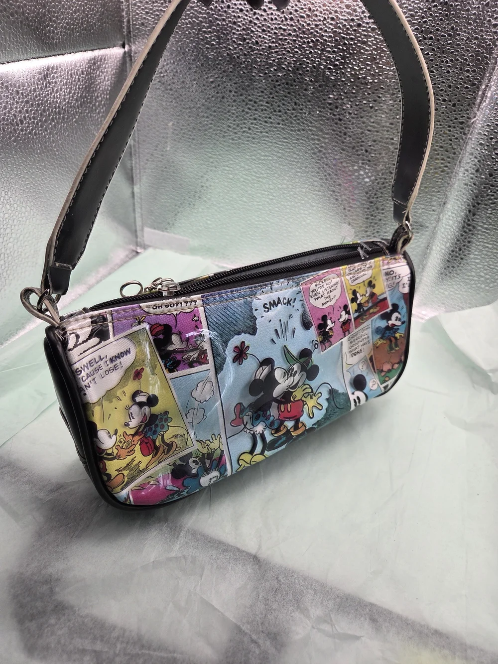 Disney Comic-Print Barrel Bag - Multicolor with Black Trim